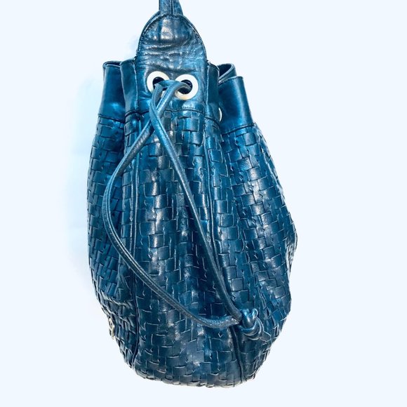 Vtg Etienne Aigner Drawstring Woven Shoulder Bag - Picture 7 of 11